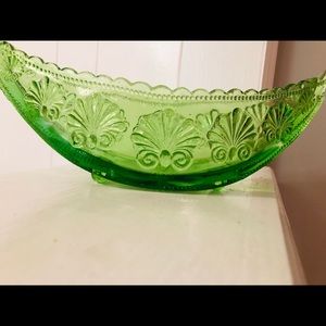 Antique Art Deco style glass boat dish